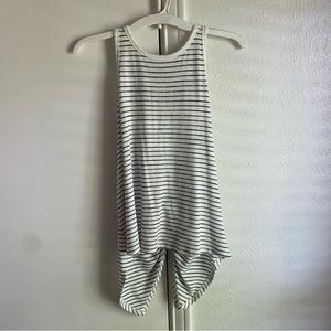 Striped A New Day Tank Top - Navy and White